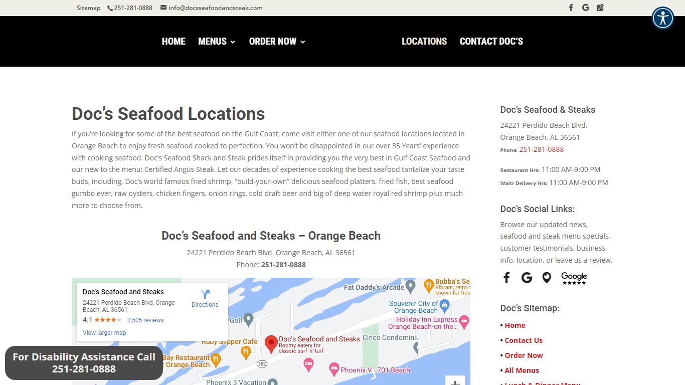 Locations - Doc's Seafood and Steaks